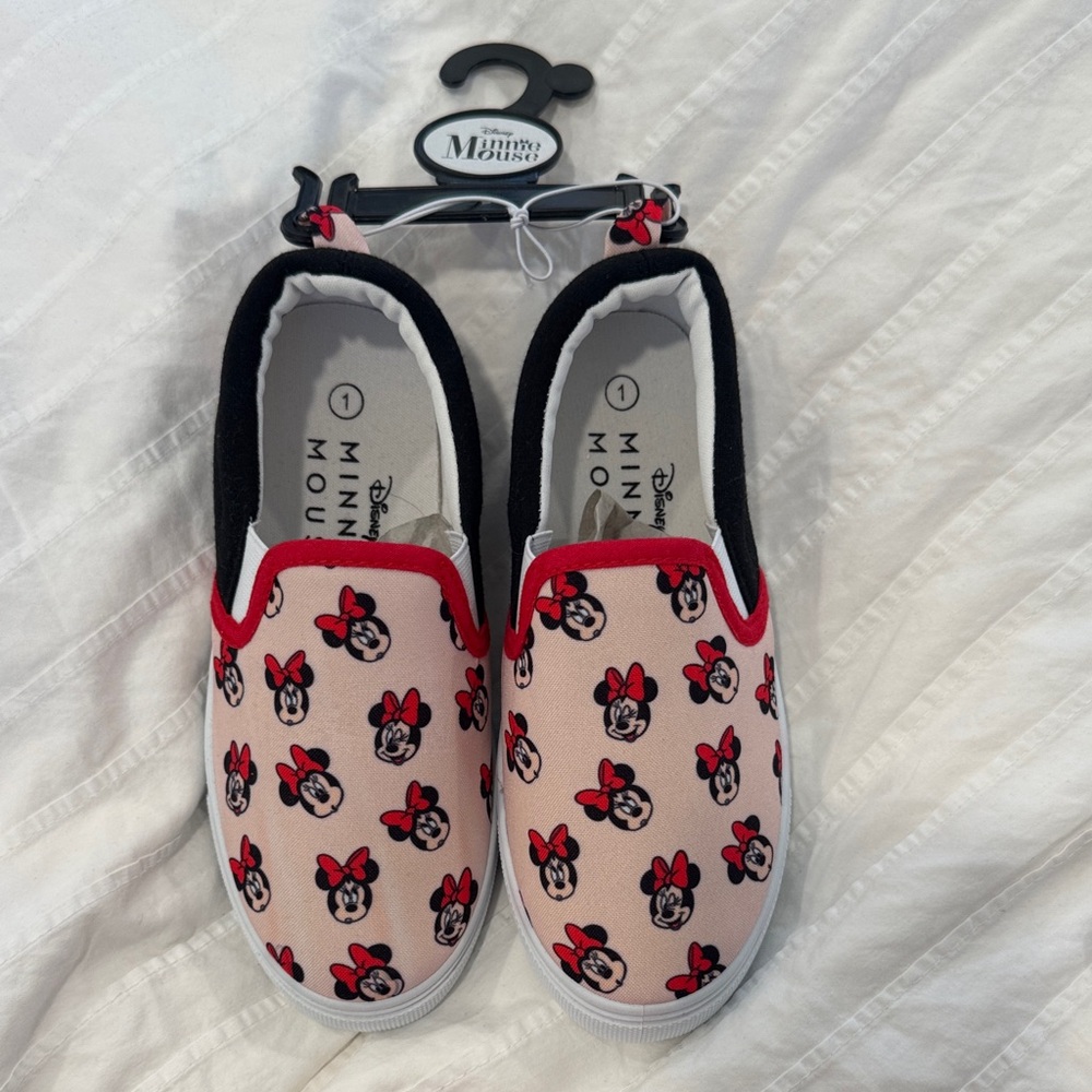 Disney Minnie Mouse Pink and Black Slip-On Sneakers